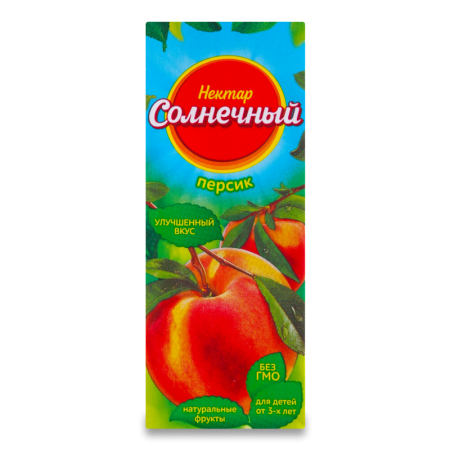Напиток Сокосодержащий Для Детей от 3лет Персик Нектар Солнечный т/п 0.2л