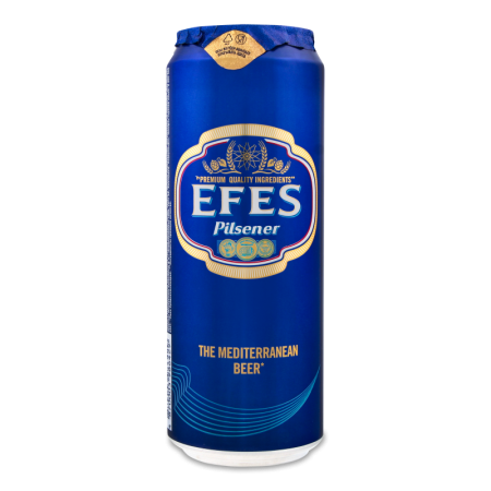 Пиво 0.45л 5% Светлое Пастеризованное Efes Pilsner ж/б