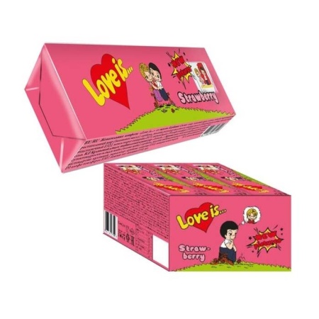 Конфеты Love is Жевательная Клубника 25гр Кнврт
