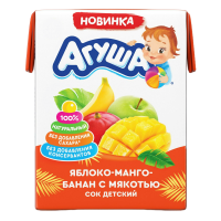 Сок Агуша яблоко/манго/банан с Мякотью 8мес+ 200мл Tba