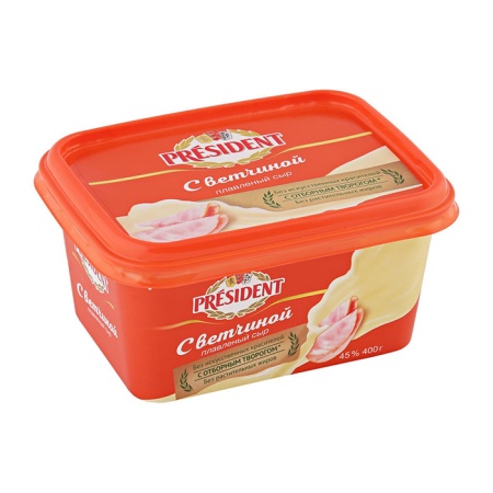 Сыр President Плавленый с Ветчиной 400гр Лот