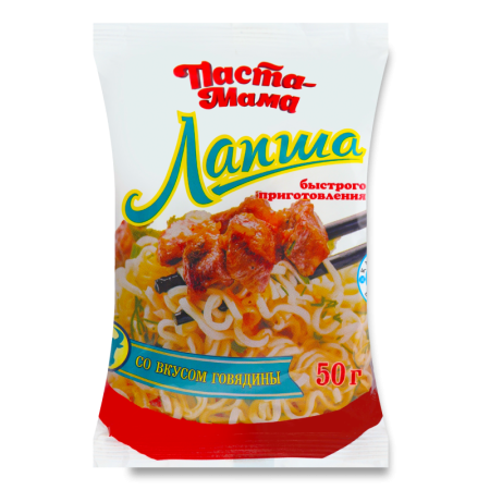 Лапша Быстрого Приготовления со Вкусом Говядины паста-мама м/у 50г