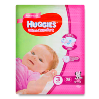 Подгузники Huggies д/девочек 5-9кг 3 94шт гр/уп Подгузники Huggies д/девочек 5-9кг 3 94шт гр/уп