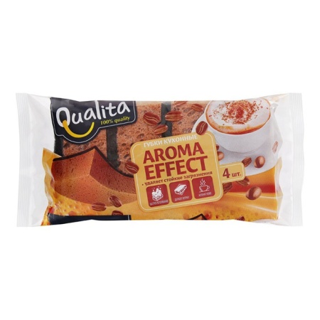 Губки Qualita Кухонные Aroma Effect 4шт Пленка
