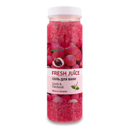 Соль Fresh Juice д/ванн Личи и Пачули 700гр п/б