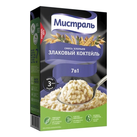 Смесь Хлопьев Мистраль Злаковый Коктейль 7в1 400гр Кор