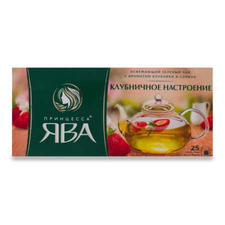 Чай Принцесса Ява Клубничное Настроение Зел 25пак Кор