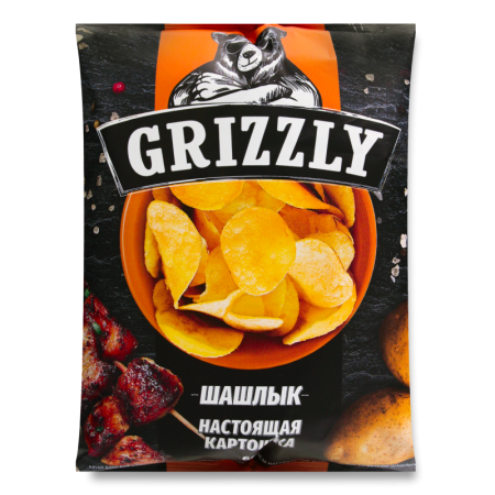 Чипсы Натуральные Картофельные Шашлык Grizzly м/у 60г