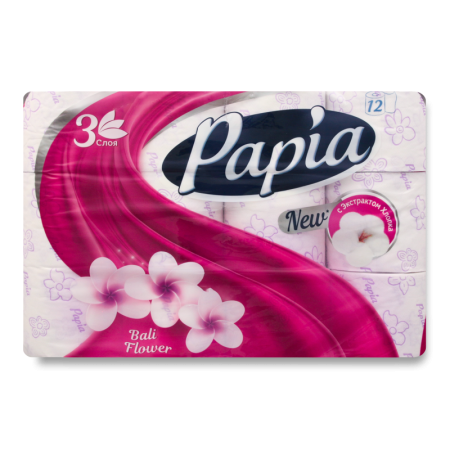 Бумага Туалетная 3-слойная Bali Flower Papia 12шт