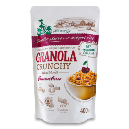 Мюсли Granola Хрустящие Запеченные Вишневые 400гр Стаб