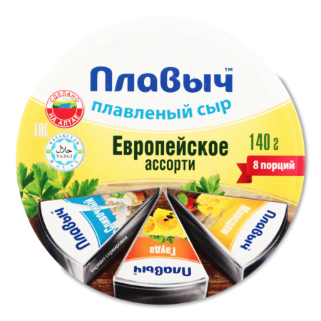 Сыр Плавленый 50% Европейское Ассорти Плавыч к/у 140г