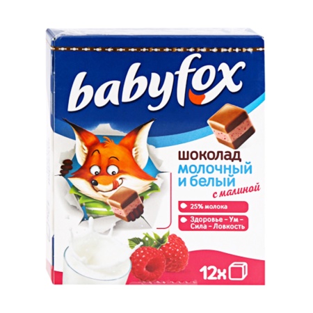 Шоколад Babyfox Мол и Бел с Малиной 90гр Кор
