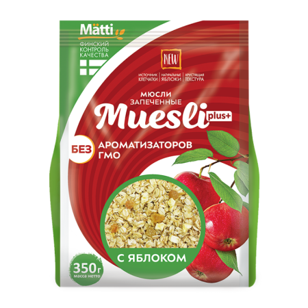 Мюсли Matti Яблоко 350г стаб/б