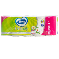 Бумага Туалетная Zewa Deluxe Ромашка 3-слойная 10шт гр/уп Бумага Туалетная Zewa Deluxe Ромашка 3-слойная 10шт гр/уп