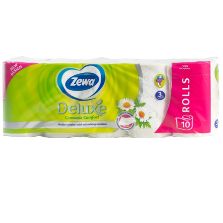 Бумага Туалетная Zewa Deluxe Ромашка 3-слойная 10шт гр/уп Бумага Туалетная Zewa Deluxe Ромашка 3-слойная 10шт гр/уп