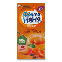 Компот Фрутоняня из Яблок Изюма и Кураги 6мес+ 0,2л Tba