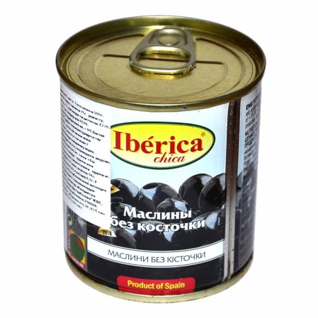 Маслины Iberica Chica Черн б/к 200гр ж/б Ключ