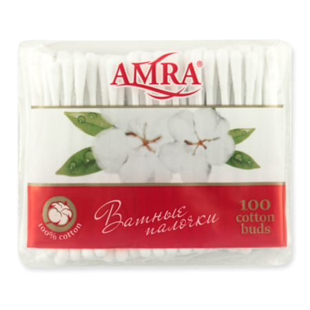 Палочки Ватные Amra 100шт