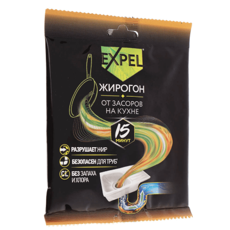 Средство Expel Жирогон от Засоров на Кухне 50гр бл/у
