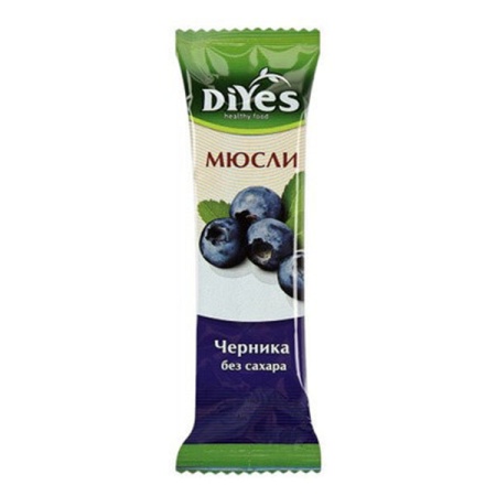 Батончик Диyes Мюсли Черника б/сахара 25гр фл/п