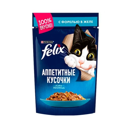 Корм Felix Форель в Желе 75гр д/п