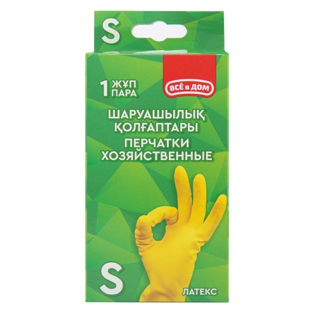 Перчатки Всё в Дом Хоз Унив Латекс s 1 шт Кор