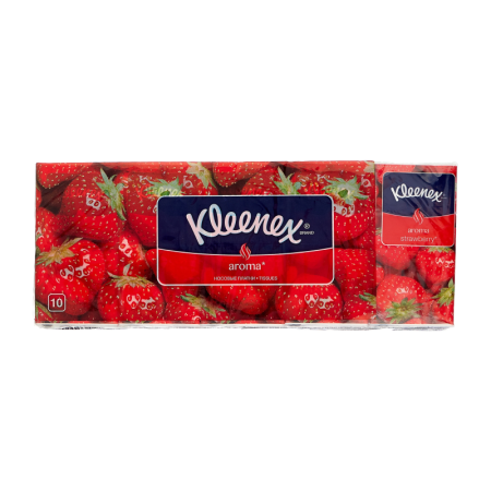 Платки Kleenex Носовые Клубника 10шт гр/у