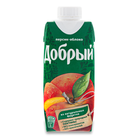 Нектар с Мякотью Для Детей от 3лет персик-яблоко Добрый т/п 0.33л