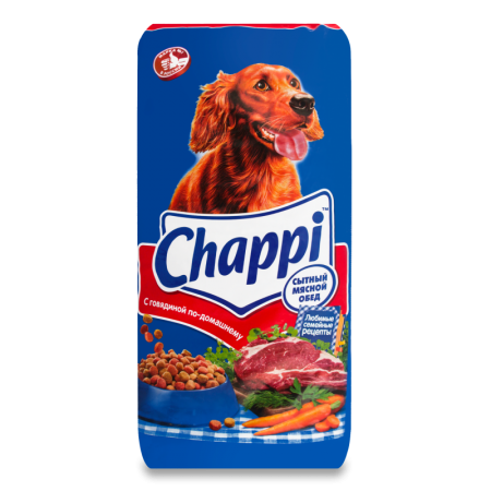 Корм Сухой Для Взрослых Собак Всех Пород с Говядиной по-домашнему Сытный Мясной Обед Chappi м/у 15кг