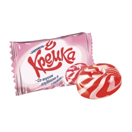 Карамель Яшкино Кремка со Вкусом Клубники кг