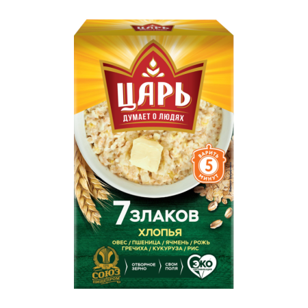 Хлопья Царь 7 Злаков 400гр Кор