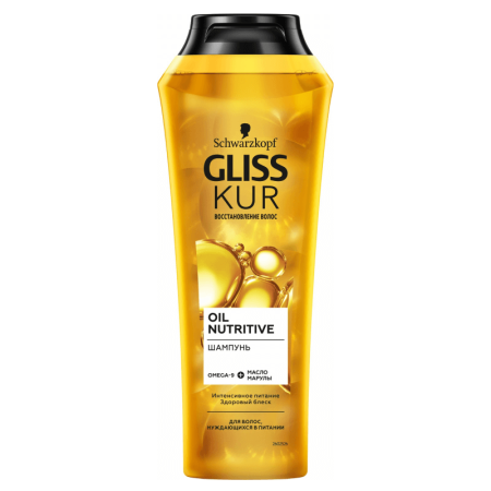 Шампунь Schwarzkopf Gliss Kur Oil Nutritive omega-9 Восст Волос 400мл фл