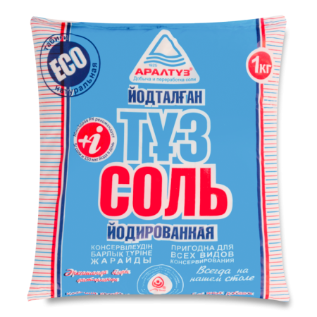 Соль Пищевая Поваренная Йодированная Аралтұз м/у 1кг