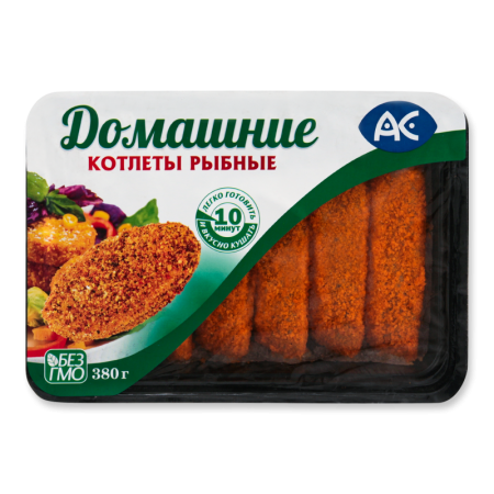 Котлеты Рыбные Домашние ас п/у 380г