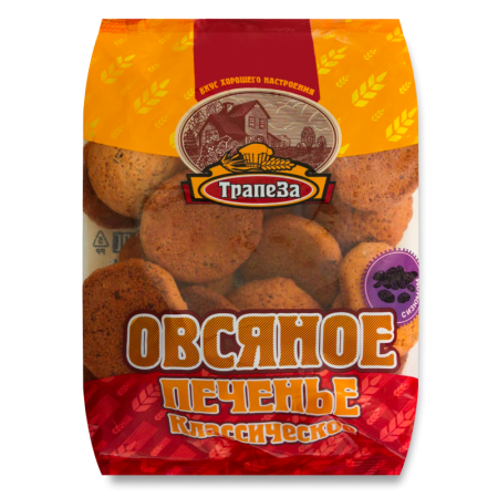 Печенье Овсяное с Изюмом Классическое Трапеза м/у 350г