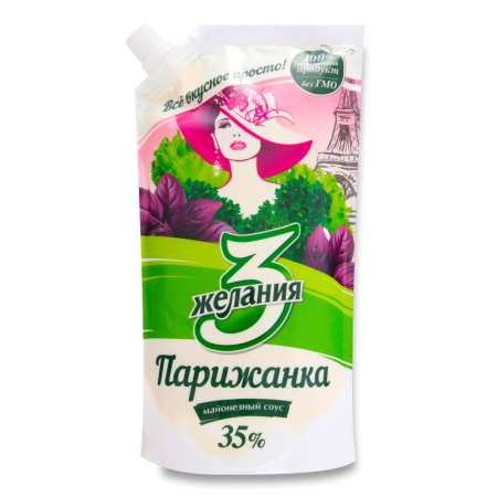 Майонез 3 Желания Парижанка 35% 380гр д/п