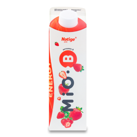 Продукт Кисломолочный 1.5% с Кусочками Клубники и Витамином в mio-b Nәtige т/п 450г