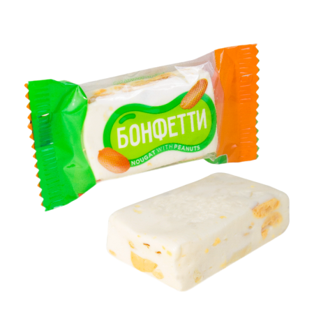 Конфеты Яшкино Бонфетти Нуга с Арахисом кг