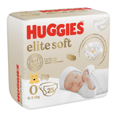 Подгузники Детские Одноразовые <3.5кг 0+ Elite Soft Huggies 25шт