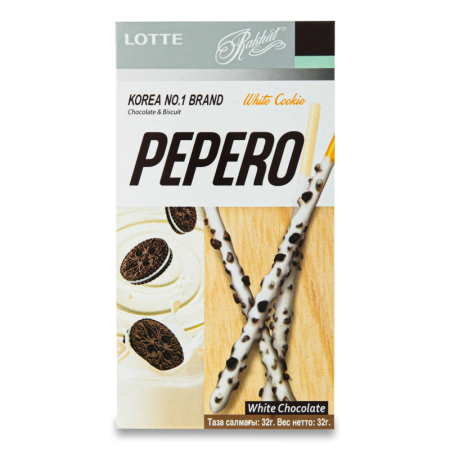 печенье-соломка White Cookie Pepero Lotte к/у 32г