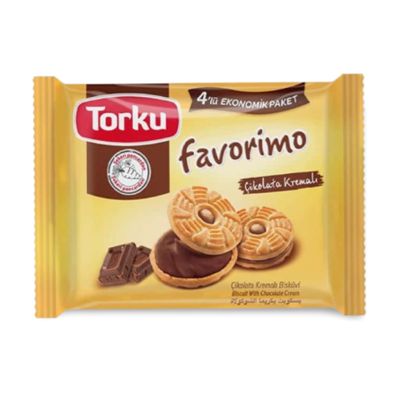 ПЕЧЕНЬЕ СЭНДВИЧ TORKU FAVORIMO  С ШОКОЛАДНЫМ КРЕМОМ 244ГР П/П