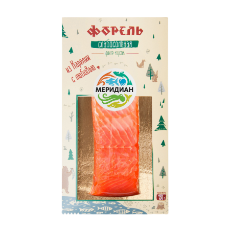 Форель Меридиан филе-кусок с/с 150гр в/у