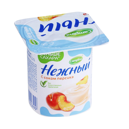 Йогурт Campina Сливоч Нежный Перс 1,2% 100гр Стак