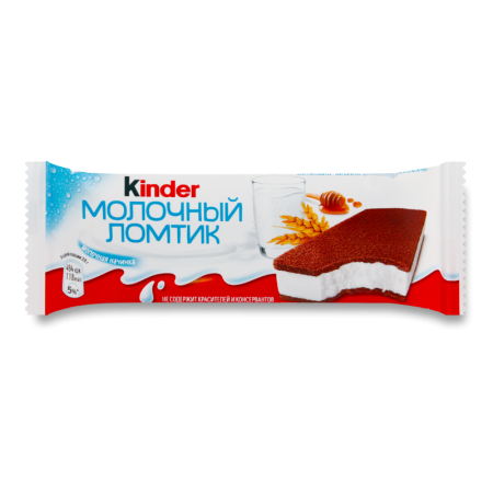 Пирожное Бисквитное с Молочной Начинкой Молочный Ломтик Kinder м/у 28г Пирожное Бисквитное с Молочной Начинкой Молочный Ломтик Kinder м/у 28г