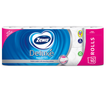 Бумага Туалетная Zewa Deluxe 3-слойная 10шт гр/уп Бумага Туалетная Zewa Deluxe 3-слойная 10шт гр/уп