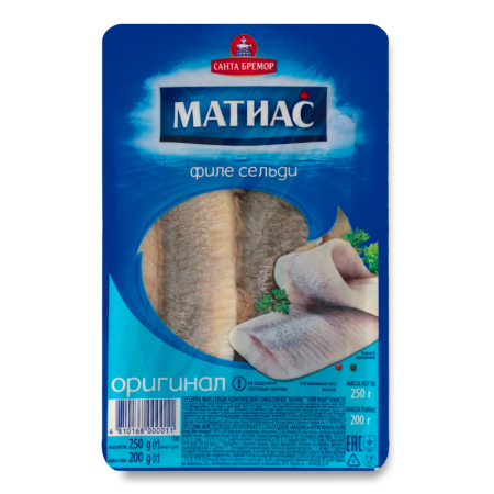 Сельдь Филе Атлантическая в Масле Матиас Оригинал Санта Бремор с/с Лоток 250г