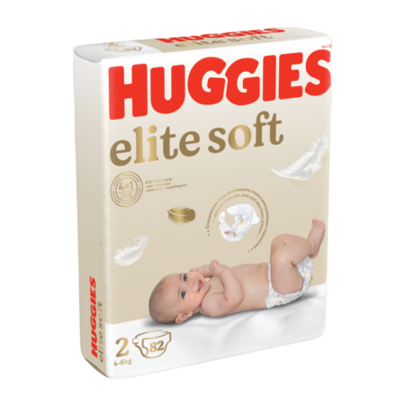 Подгузники Huggies Elite Soft 4-6кг 2 82шт гр/уп