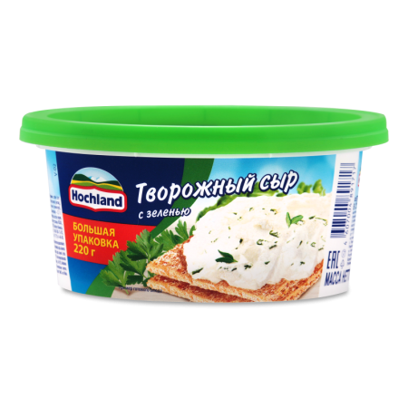 Сыр Творожный Hochland с Зеленью 220гр Конт