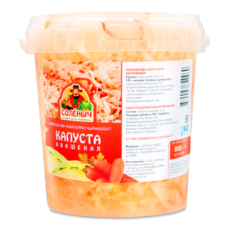 Капуста Соленыч Белокачанная Квашеная 850гр Вед