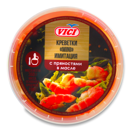 Креветки Имитация Маринованные с Пряностями в Масле Mini Vici Ведро 360г